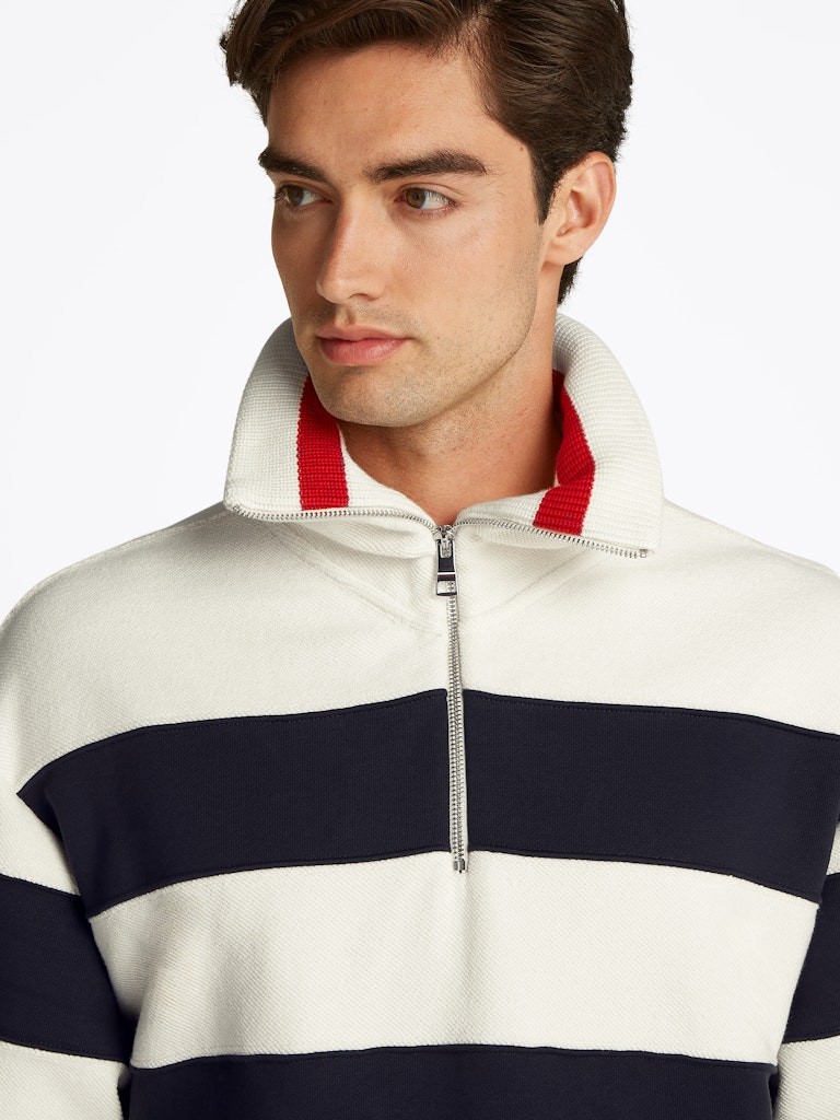 Tommy Hilfiger Pamuk Lacivert Erkek Fermuar Yaka Sweatshirts - MW0MW38967DW5