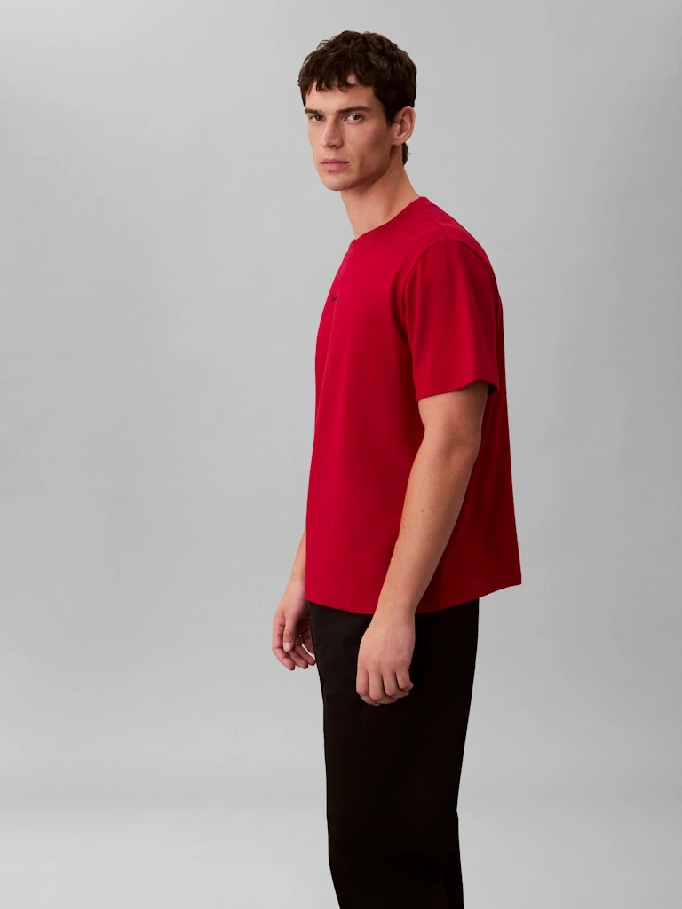 Calvin Klein Erkek Kırmızı Pamuk O Yaka Kısa Kolu T-Shirt