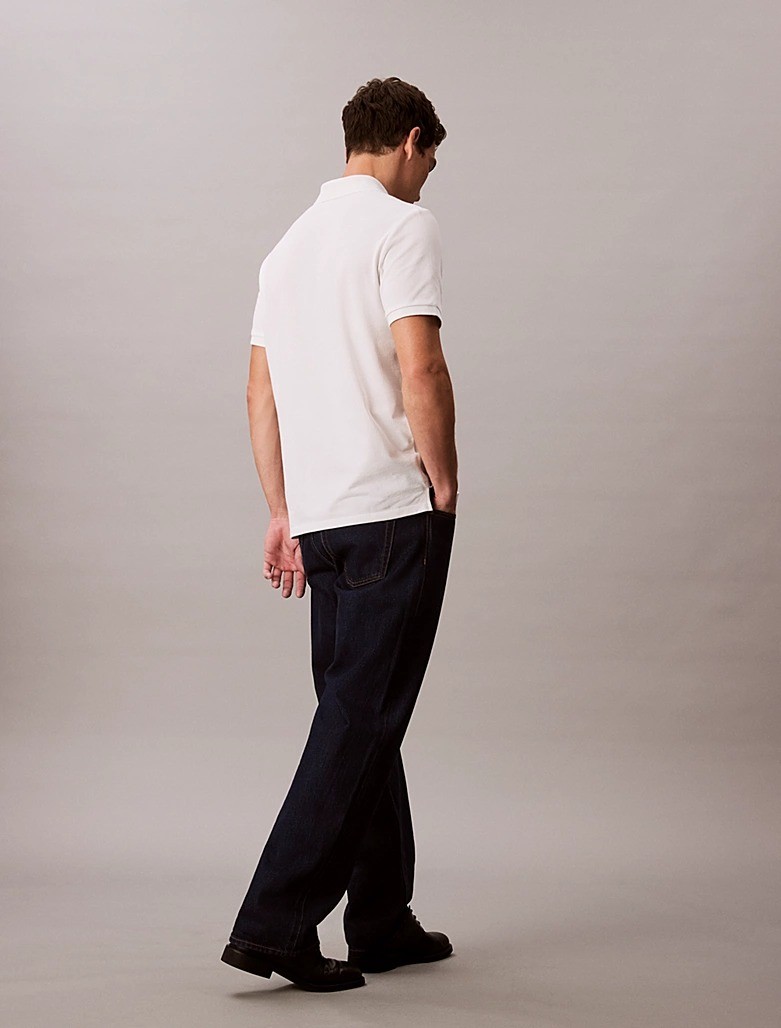 Calvin Klein Erkek Beyaz Düğmeli Polo Yaka T Shirt
