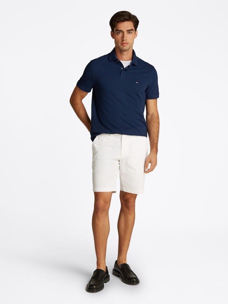 Tommy Hilfiger Organik Pamuk Lacivert Erkek Kısa Kollu Düğmeli Polo Yaka T-Shirt - MW0MW17770DAF
