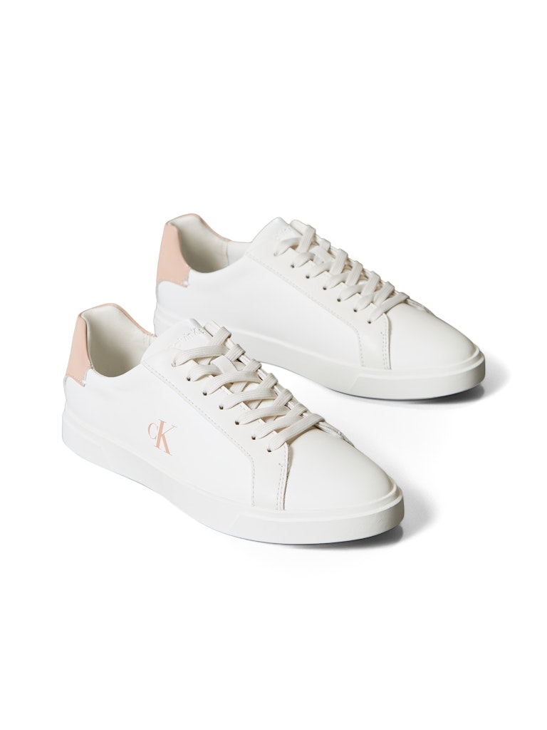 Calvin Klein Kadın Beyaz Deri Kısa Taban Sneakers
