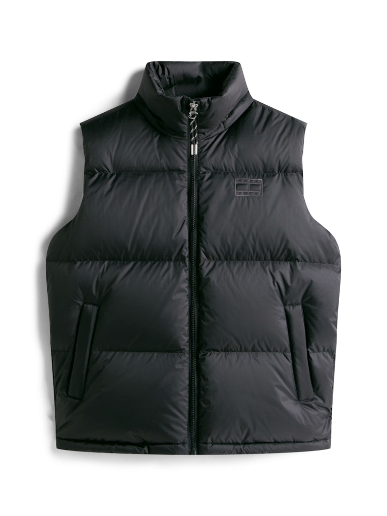 Tommy Hilfiger Erkek Kaz Tüyü Puffer Kapşonlu Siyah Yelek