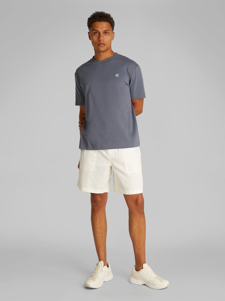 Calvin Klein Rejeneratif Pamuk Mavi Erkek Kısa Kollu T-Shirt - J30J327473PCP