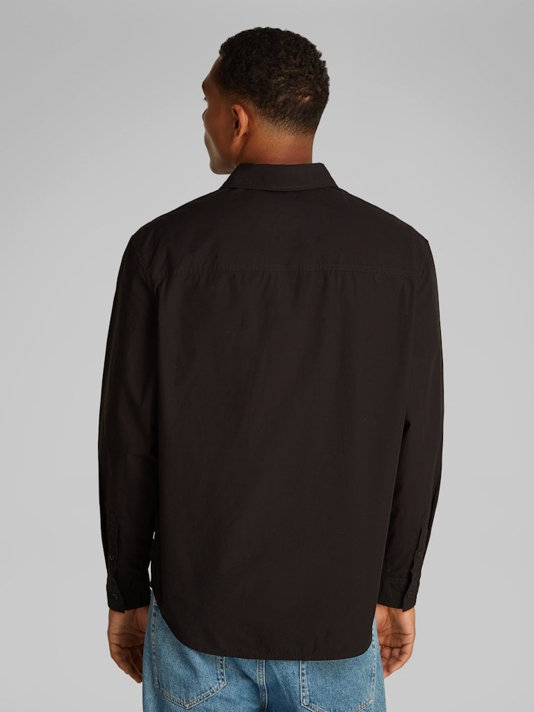 Calvin Klein Poplin Siyah Erkek Uzun Kollu Gömlek - J30J326721BEH