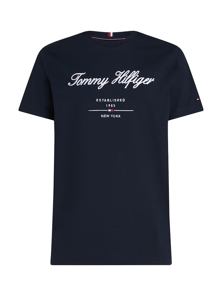 Tommy Hilfiger Rejeneratif Pamuk Lacivert Erkek Kısa Kollu T-Shirt - MW0MW33691DW5