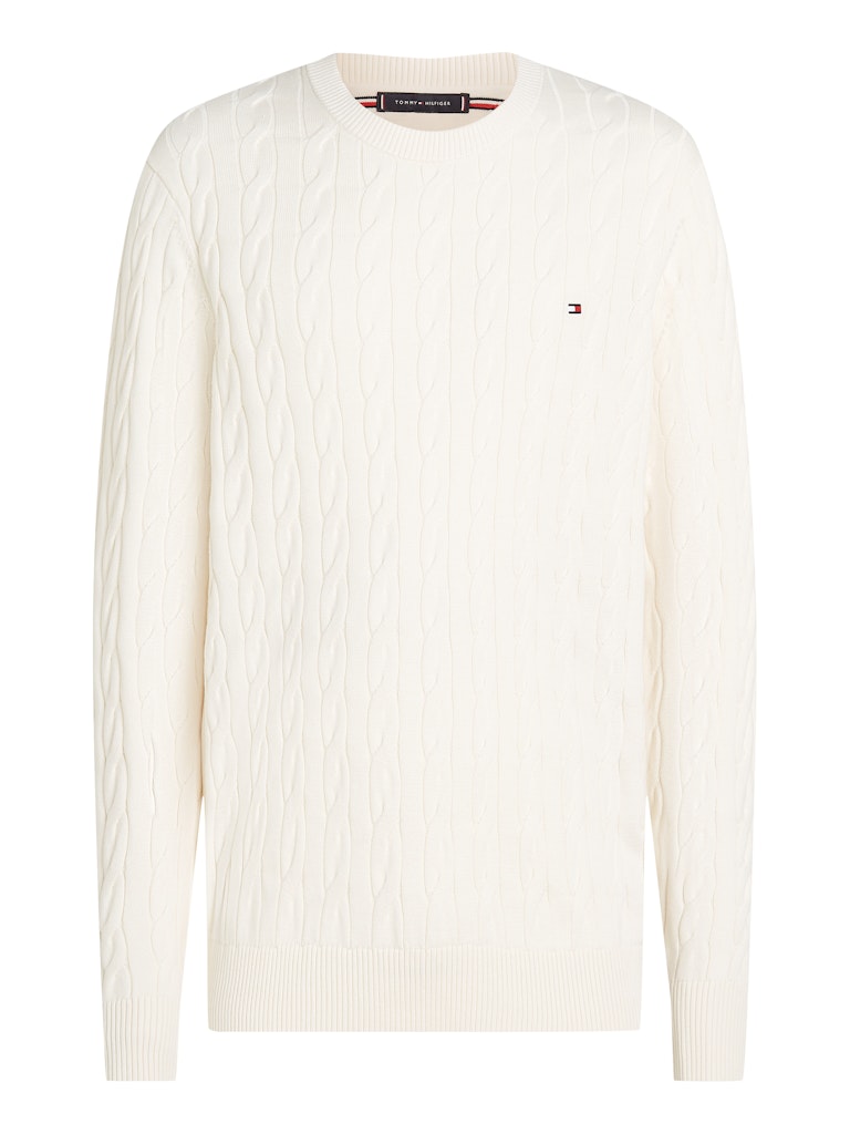 Tommy Hilfiger Erkek Ekru  O Yaka  Triko