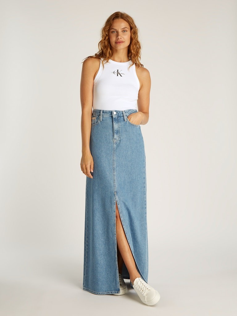Calvin Klein Rejeneratif Pamuk Beyaz Kadın Kolsuz T-shirt - J20J225301YAA