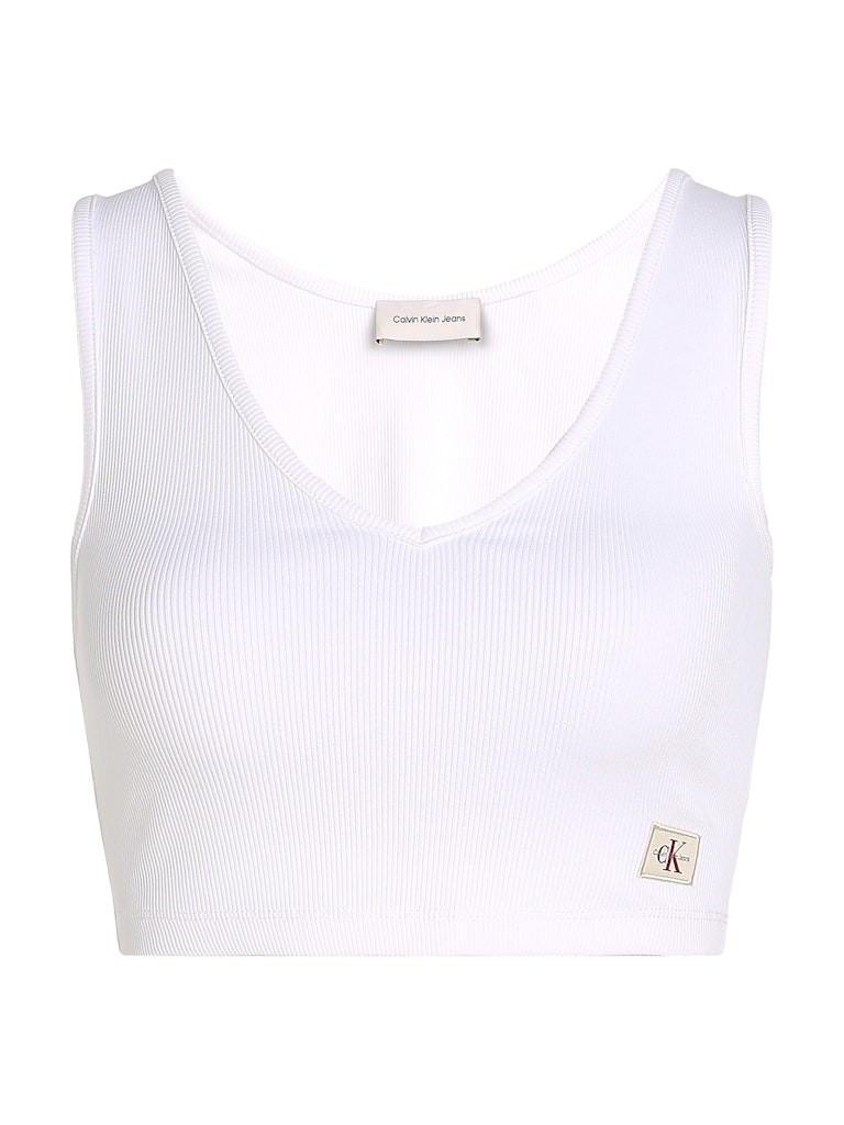 Calvin Klein Rejeneratif Pamuk Beyaz Kadın Kolsuz T-shirt - J20J225308YAA