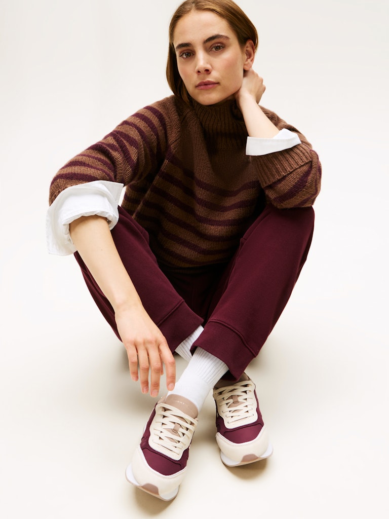 Tommy Hilfiger Kadın Bej Kısa Taban Sneakers