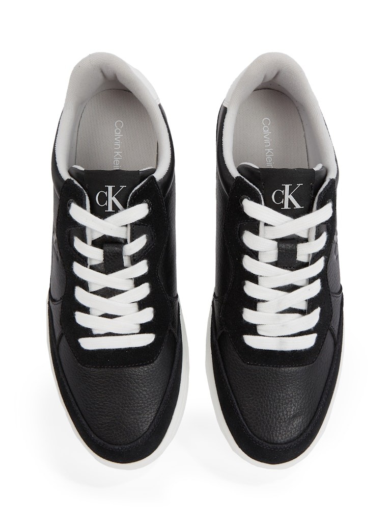 Calvin Klein Deri Siyah Erkek Kısa Taban Sneakers - YM0YM011530GM