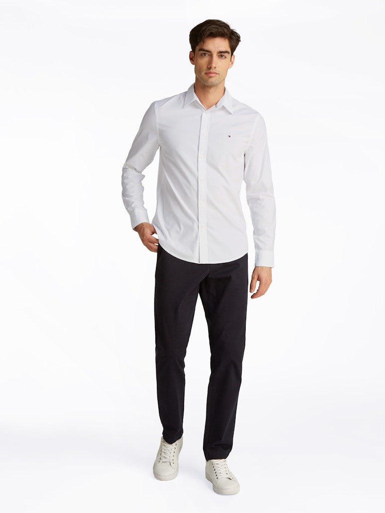 Tommy Hilfiger Poplin Beyaz Erkek Uzun Kollu Gömlek - MW0MW38137YCF