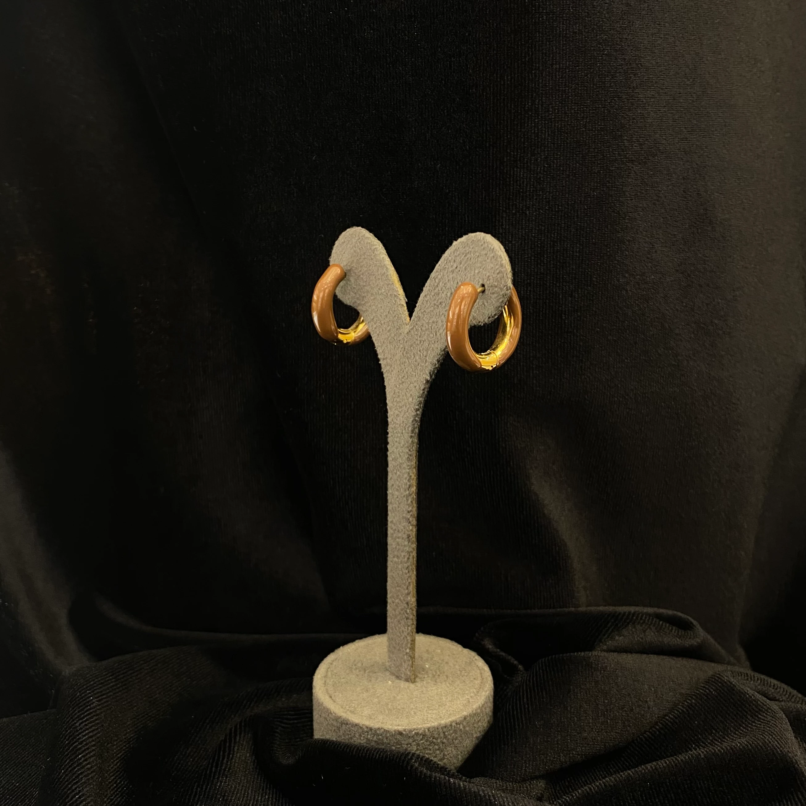 Çelik Kahverengi Halka Küpe