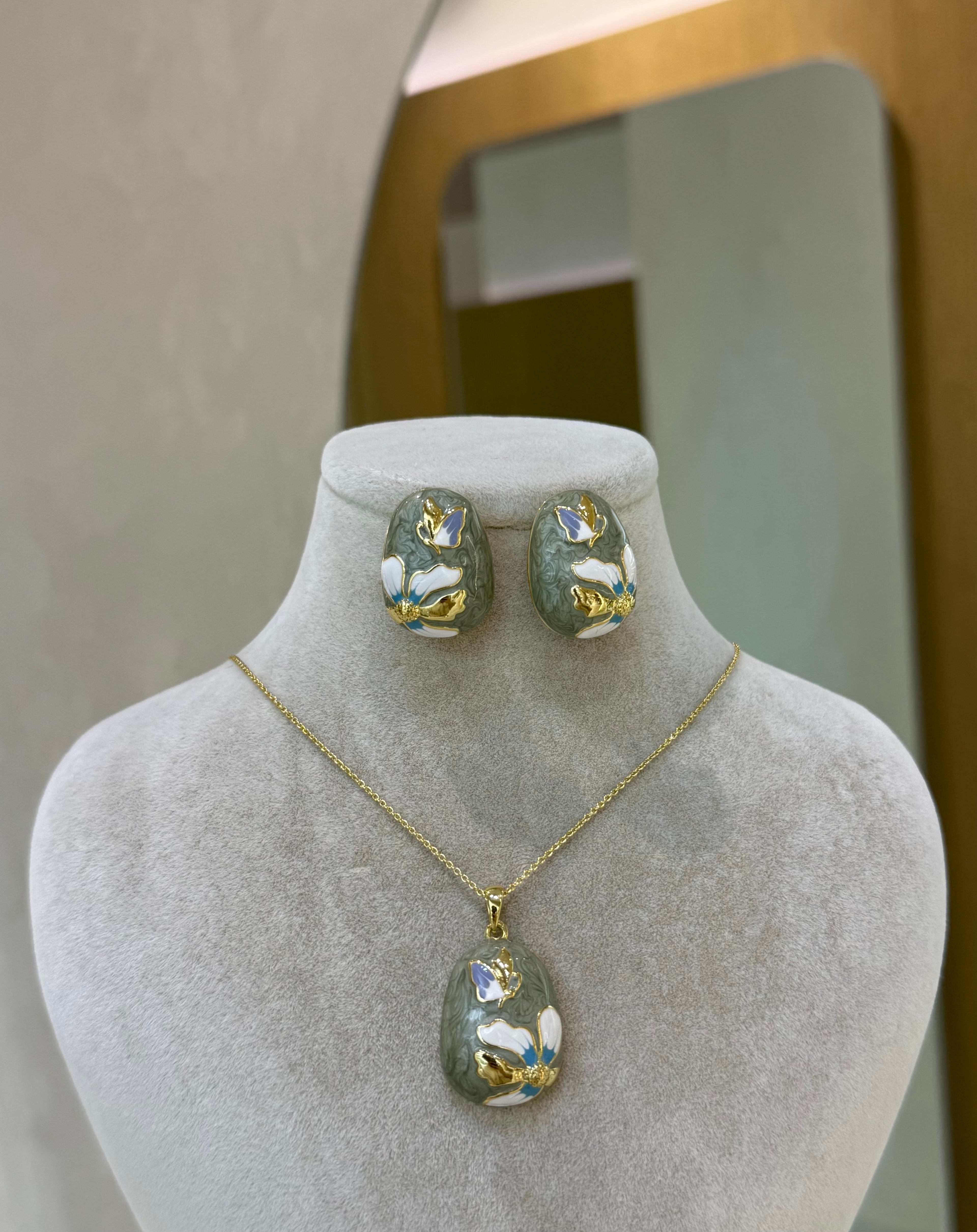 Çiçekli Yeşil Premium Set