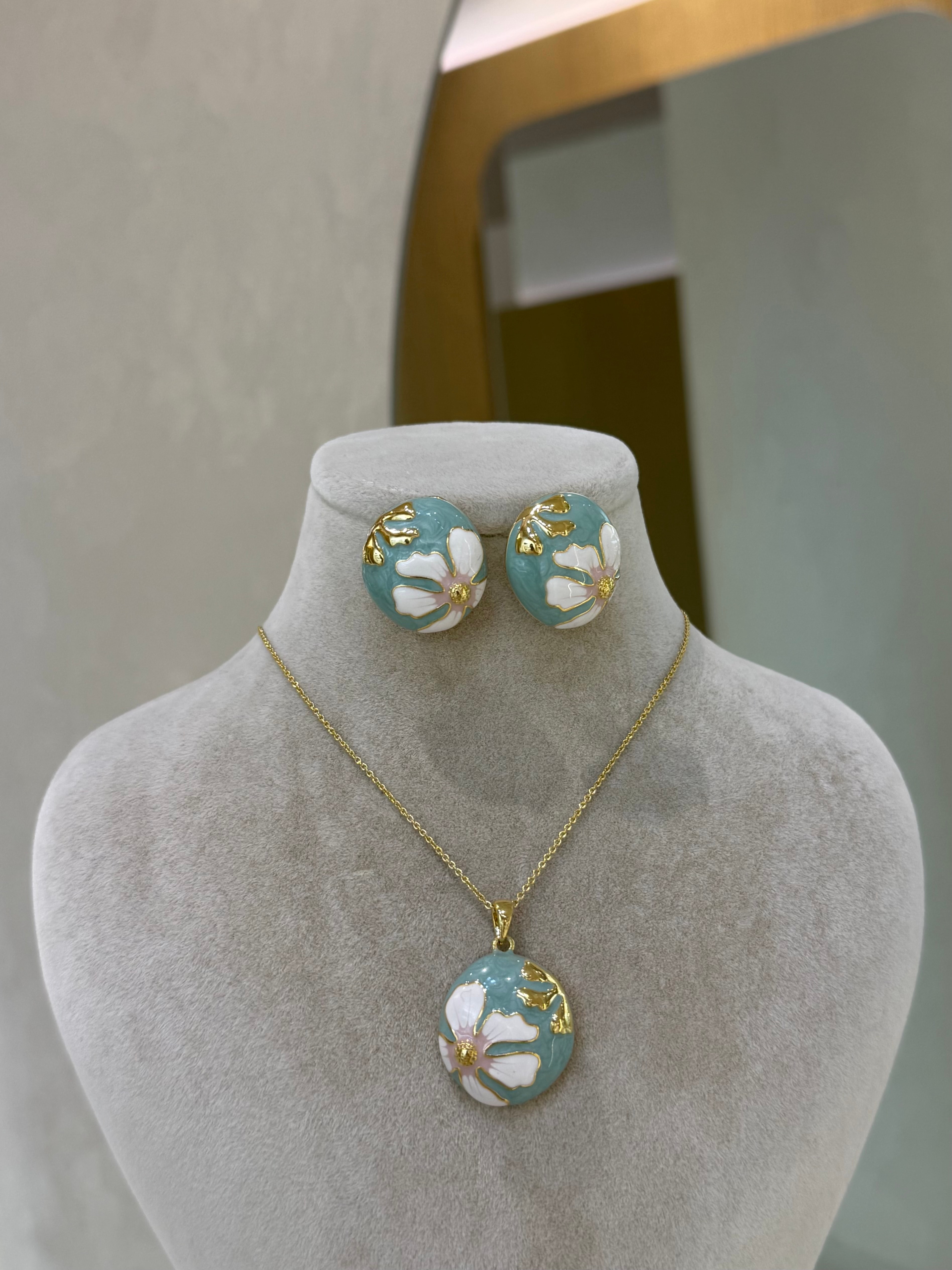 Mavi Çiçekli Premium Set
