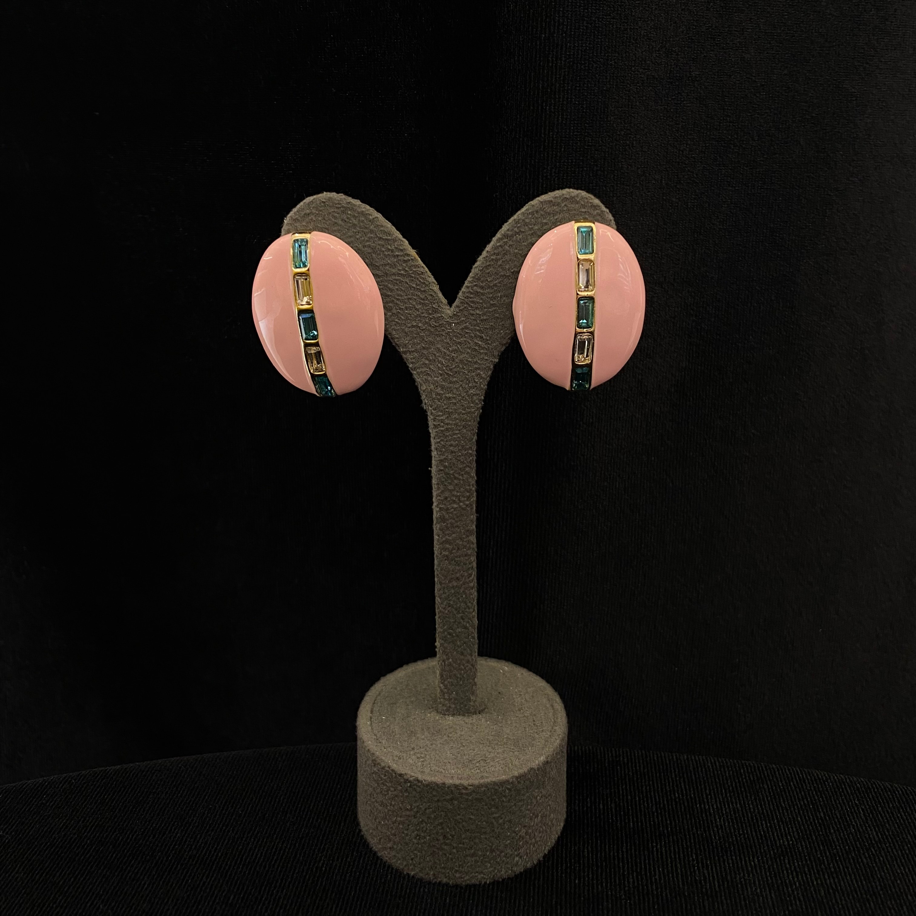 Pembe Zirkon Taşlı Küpe