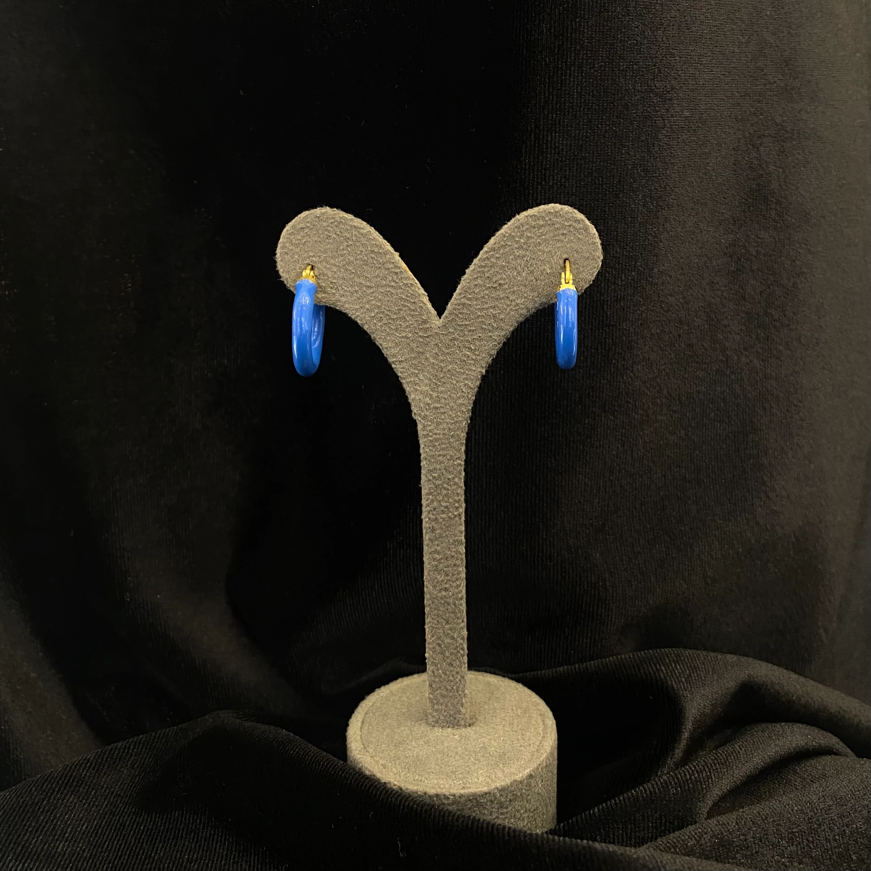 Çelik Lacivert Halka Küpe