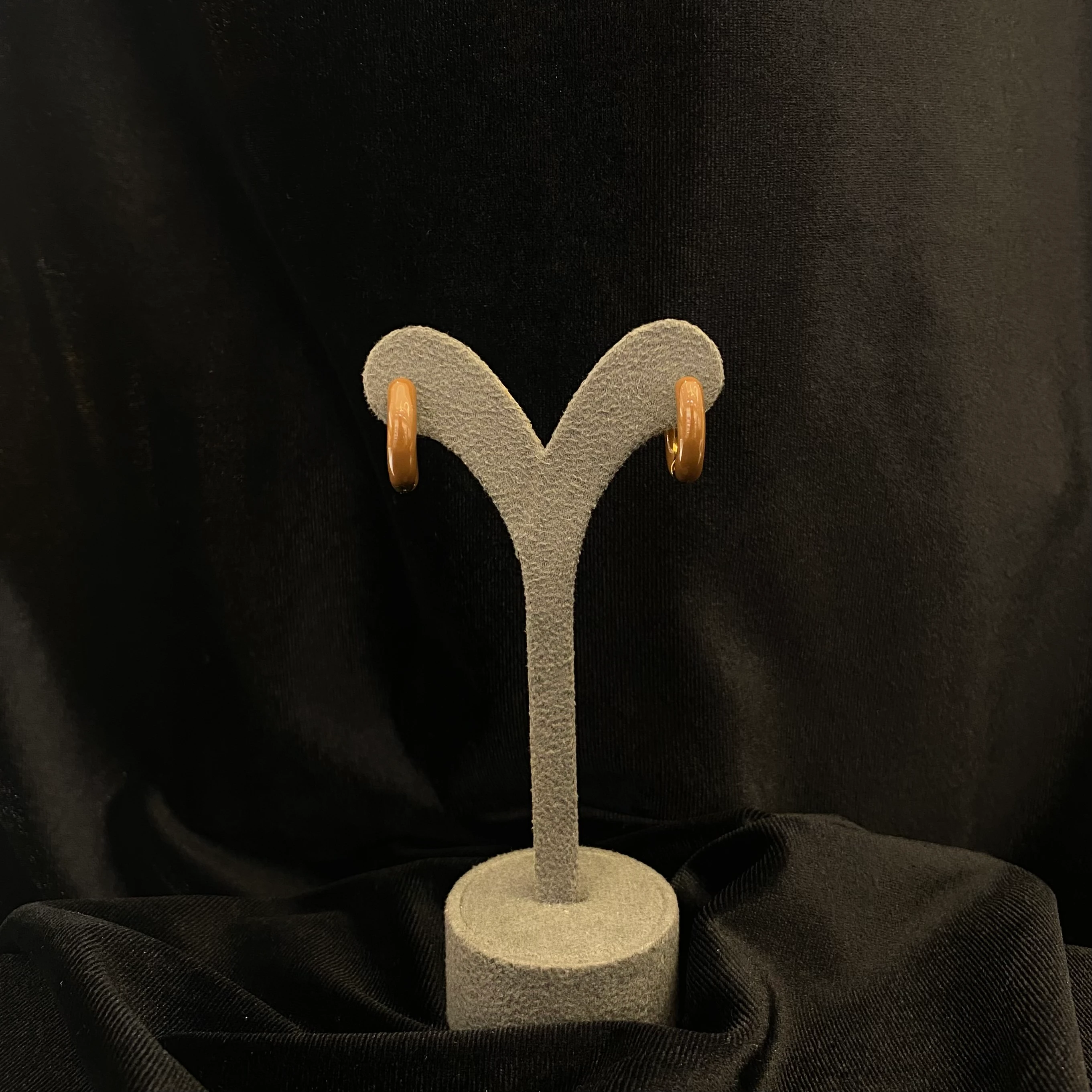 Çelik Kahverengi Halka Küpe