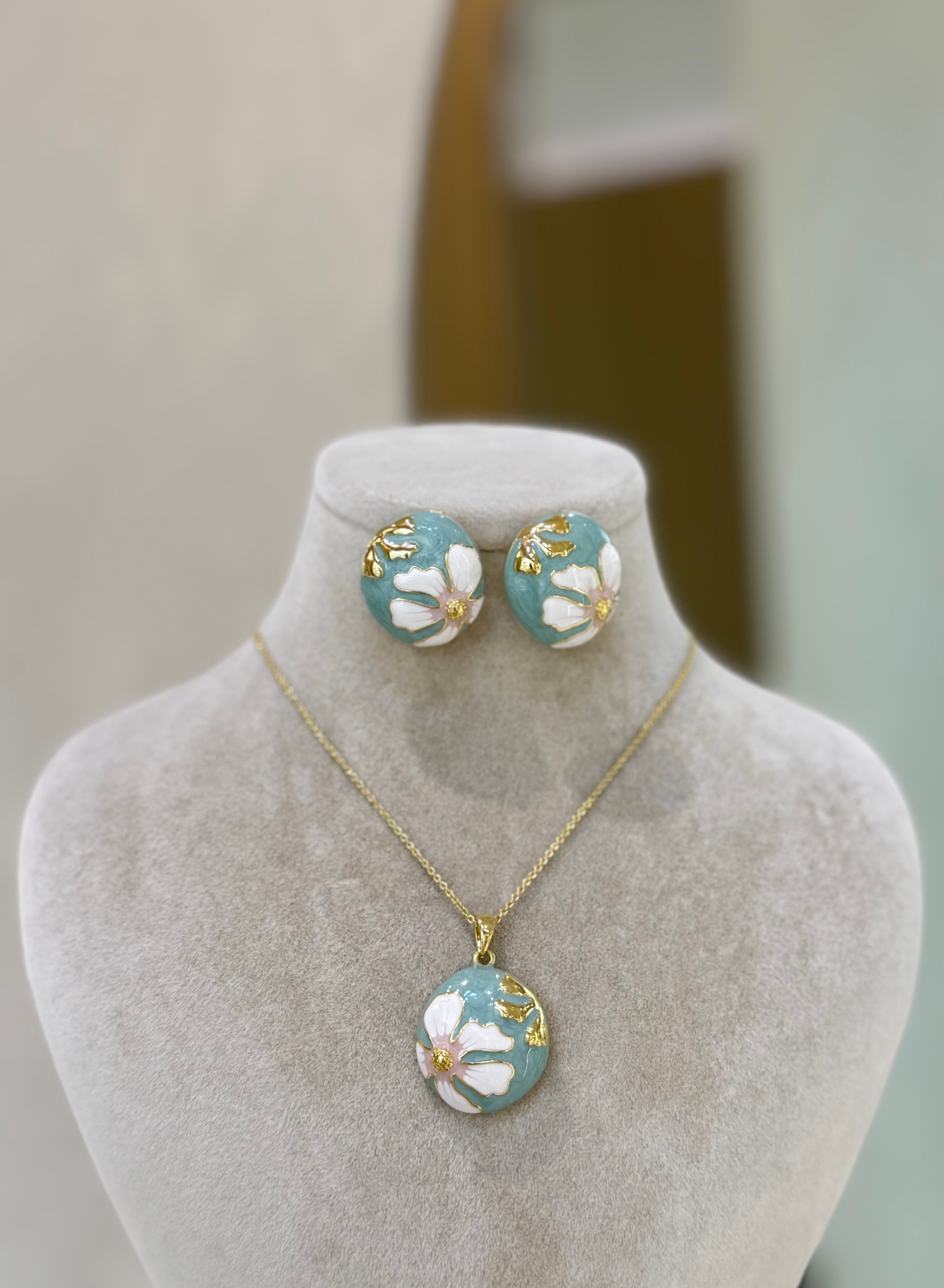 Mavi Çiçekli Premium Set