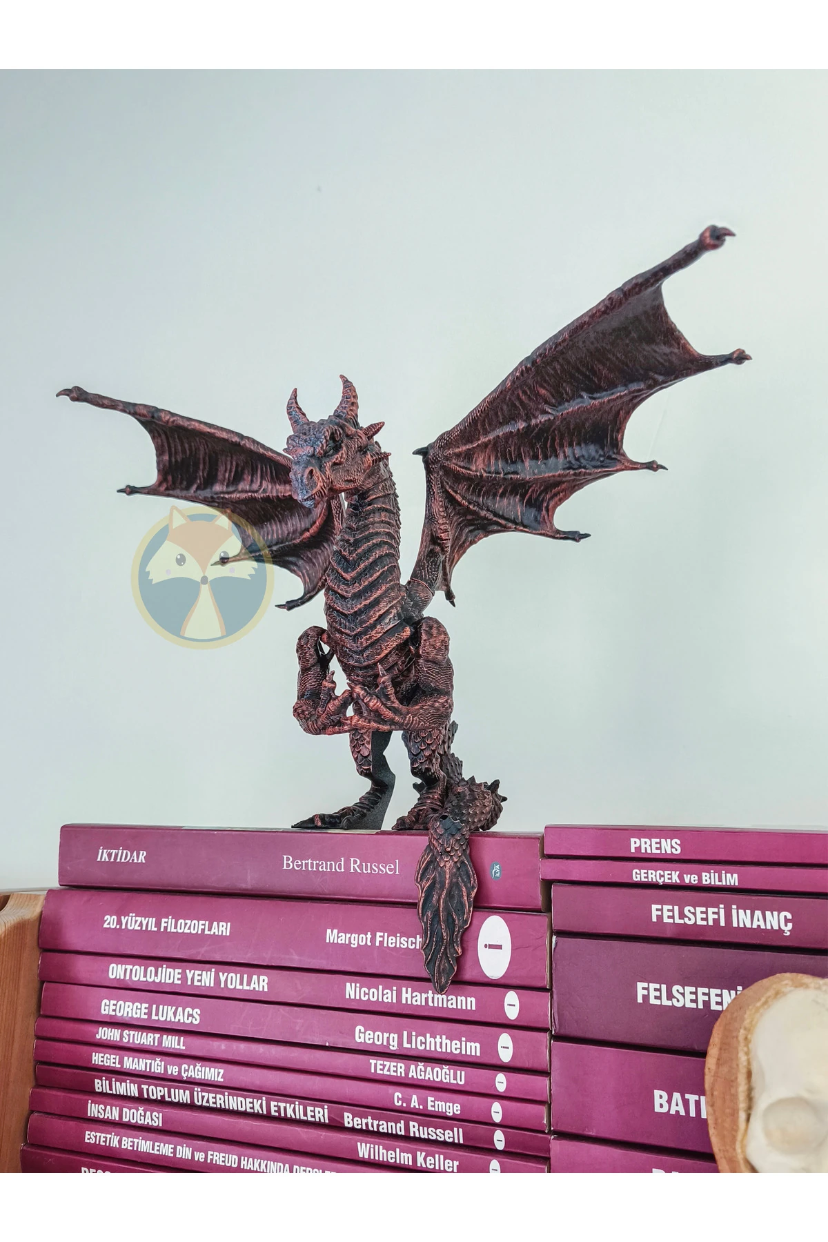 3D Baskı Bronz Renkli Öfkeli Ejderha Figürü