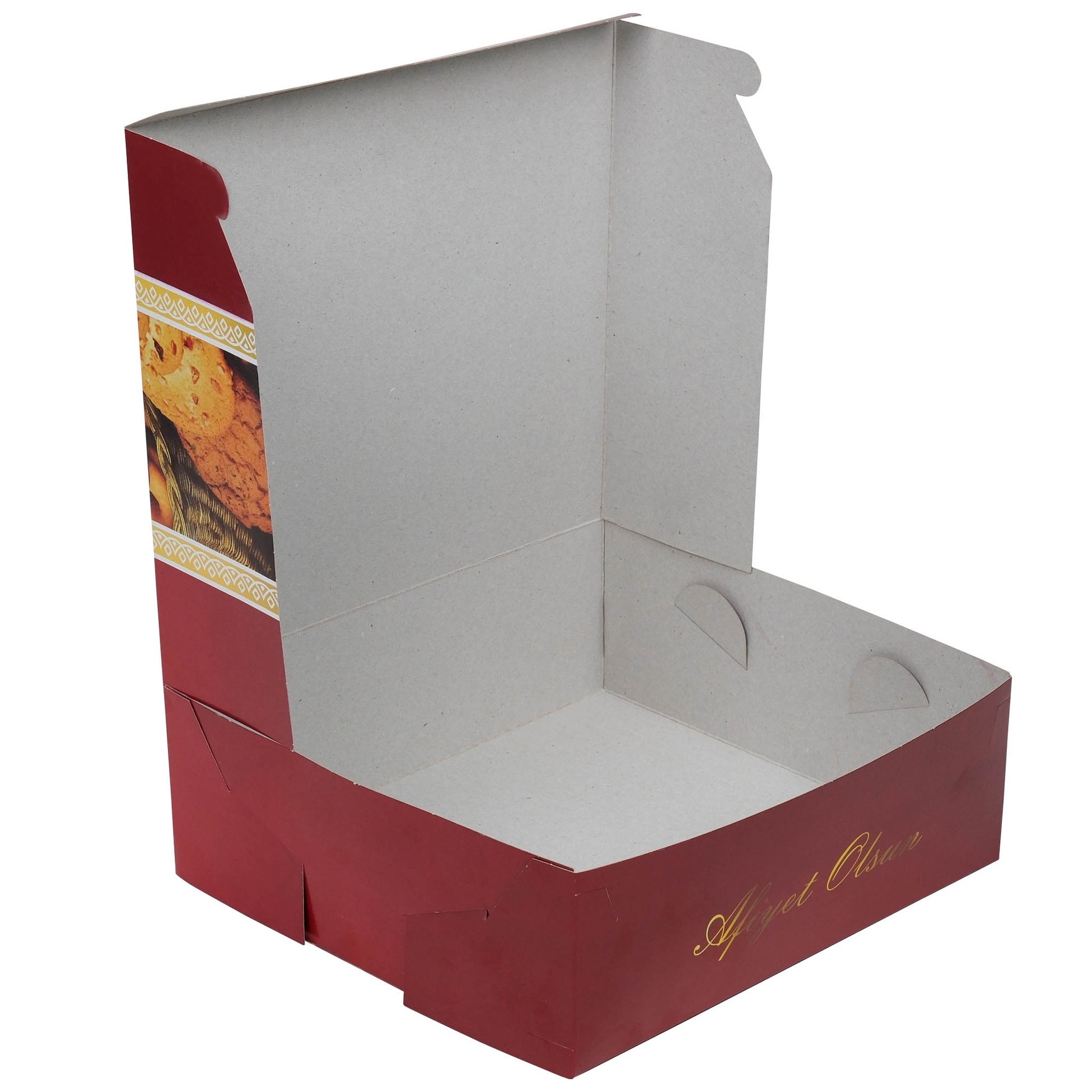 Sade Kuru Pasta Kutusu Afiyet Olsun Yazılı 26x23.8x8.8 cm