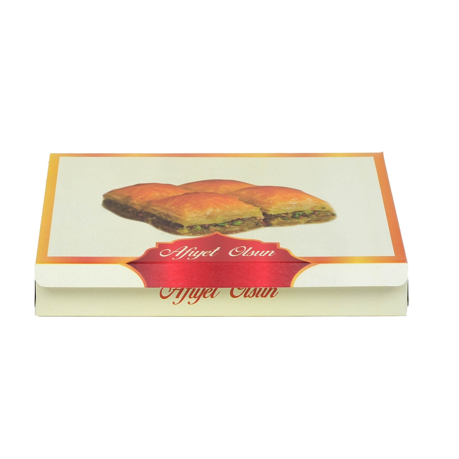 Sedefli Baklava Kutusu Afiyet Olsun Yazılı 18x26x4 cm