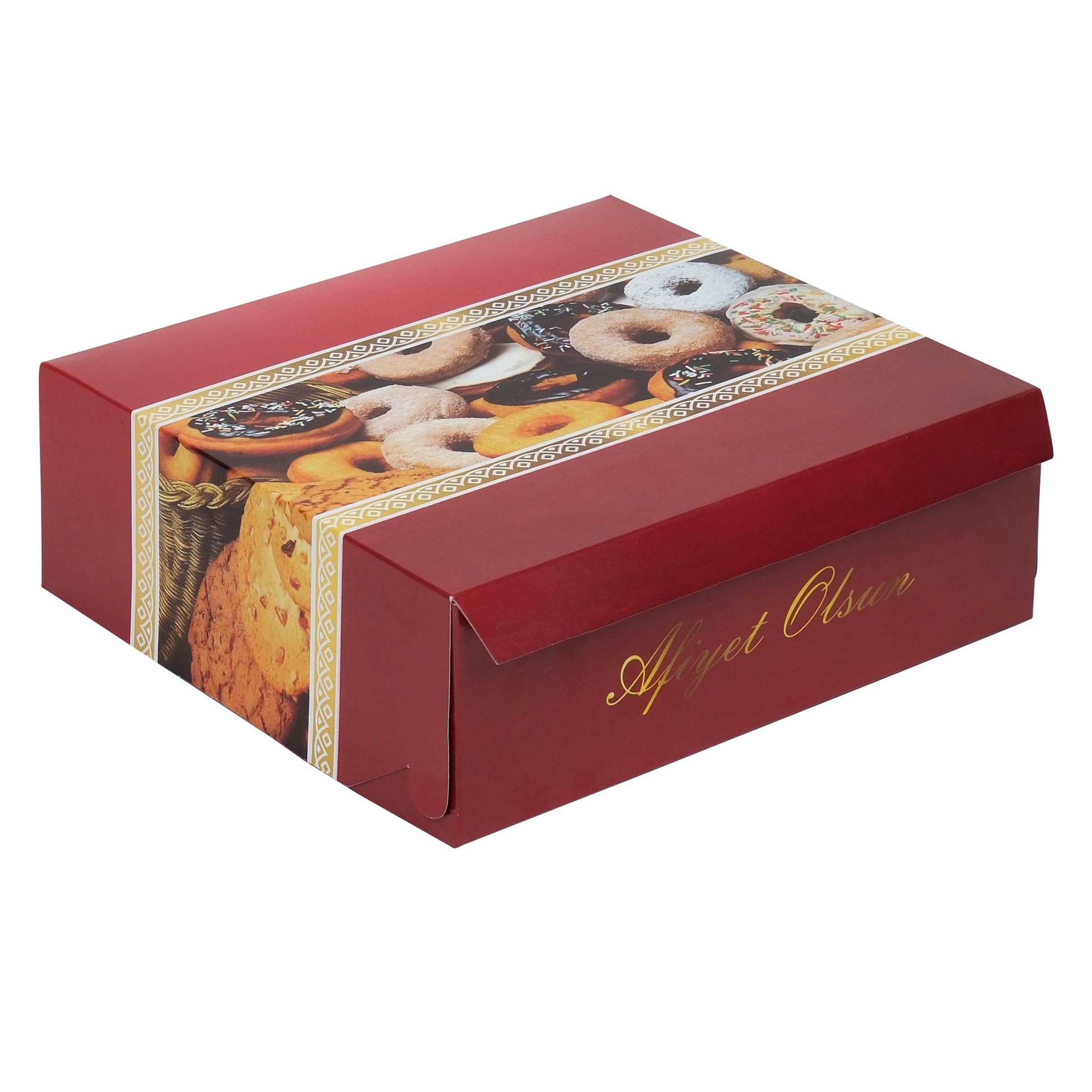 Sade Kuru Pasta Kutusu Afiyet Olsun Yazılı 26x23.8x8.8 cm