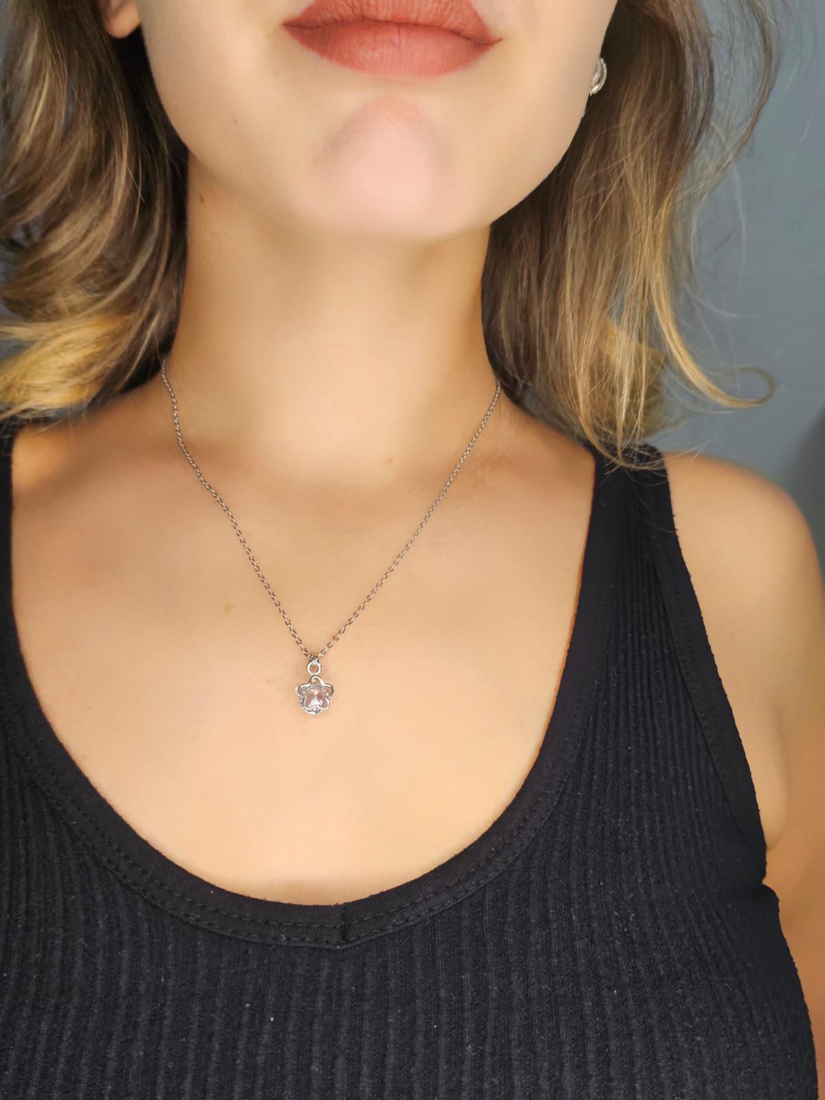 Gümüş Kaplama Yıldız Kolye (Taş Detaylı)