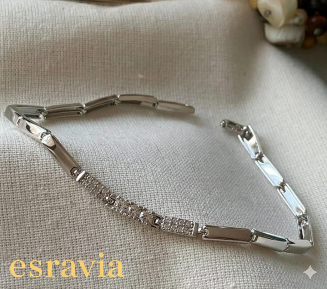 VIP Taşlı Zarif Plaka Bileklik