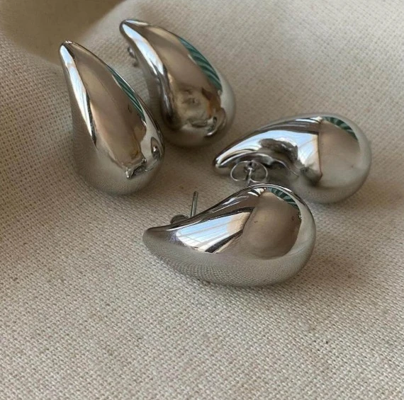 Çelik Silver Bubble Küpe