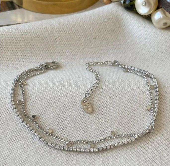 İkili Pul Detaylı Suyolu Bileklik