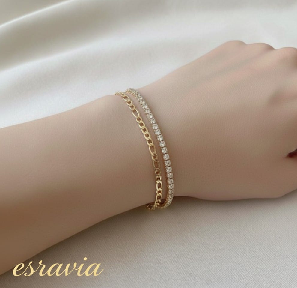 İkili Figaro Desenli Suyolu Bileklik