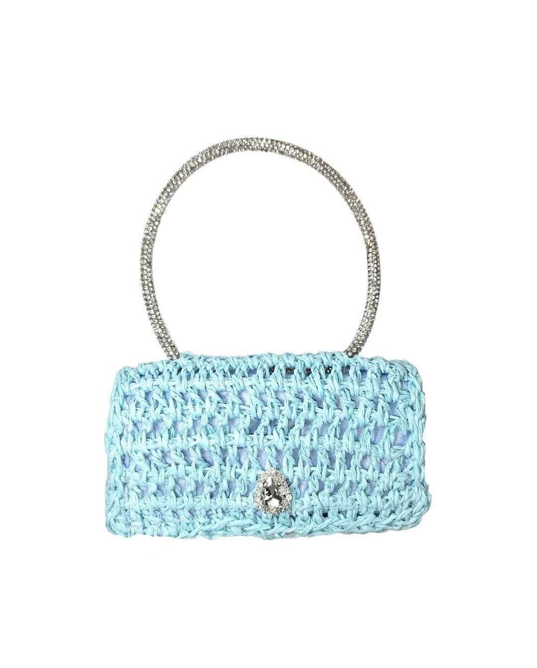 Mia mini crystal handle bag - Baby Blue
