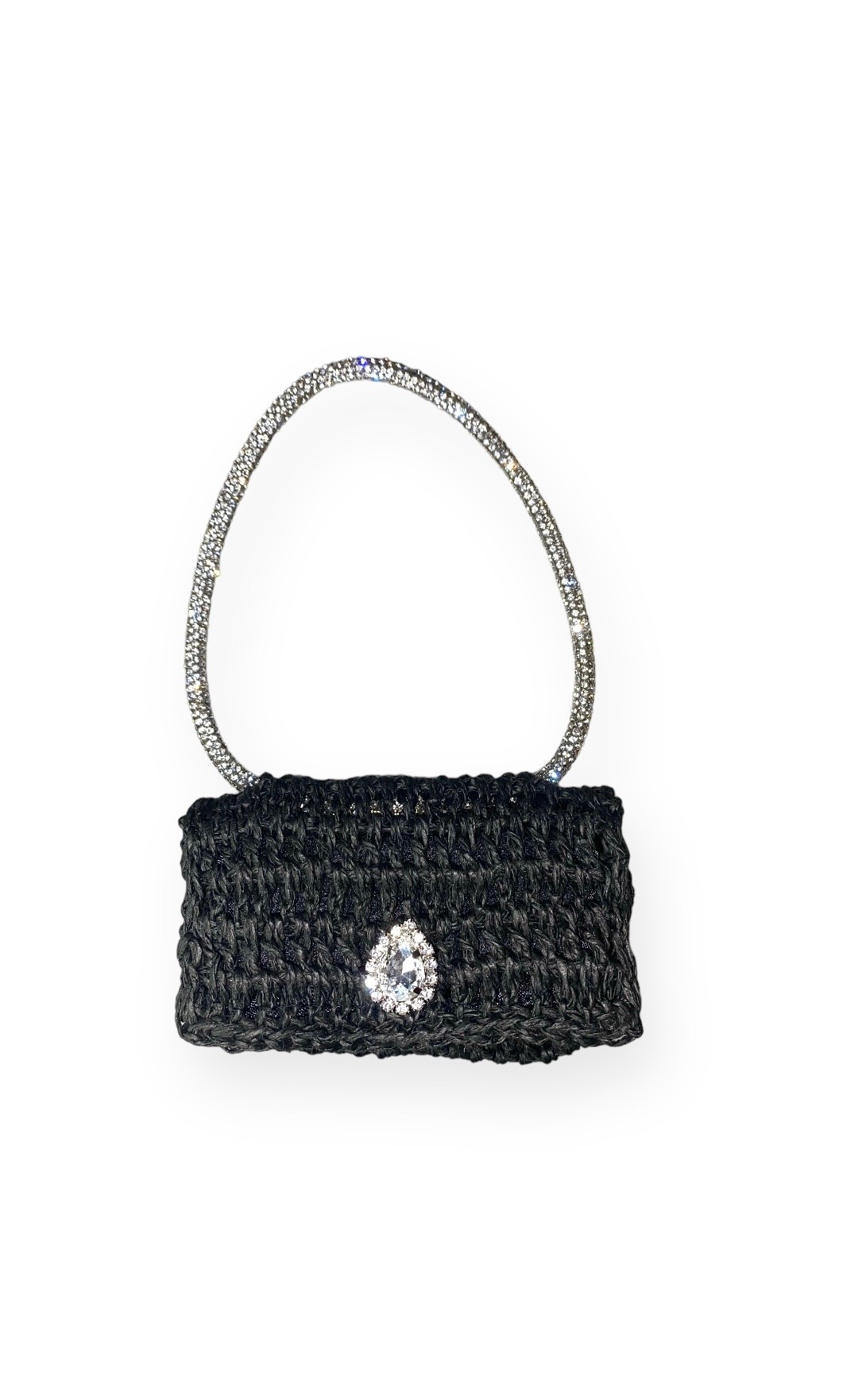 Mia mini crystal handle bag - Black