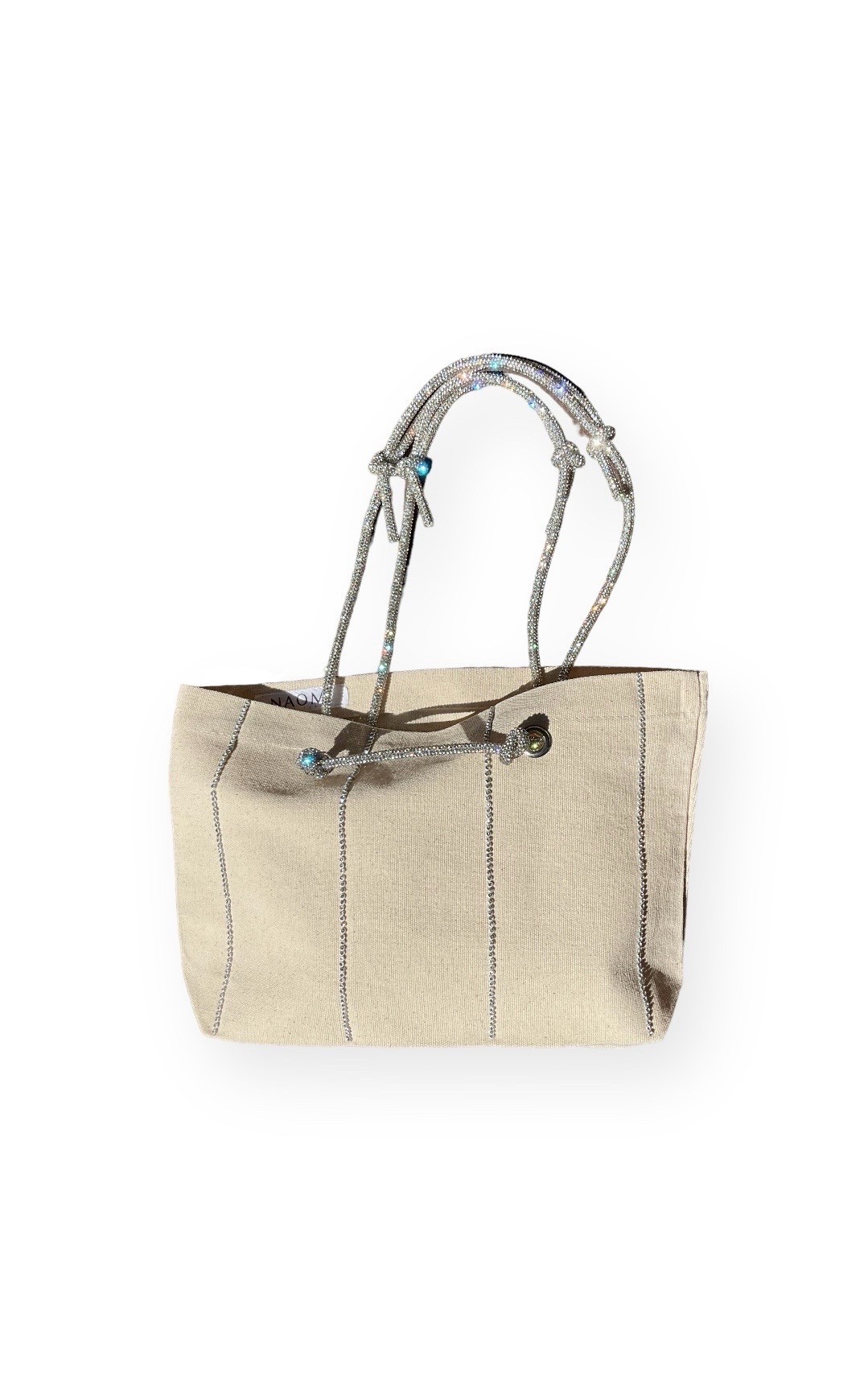Mini Gia kristal taşlı kanvas kol çantası