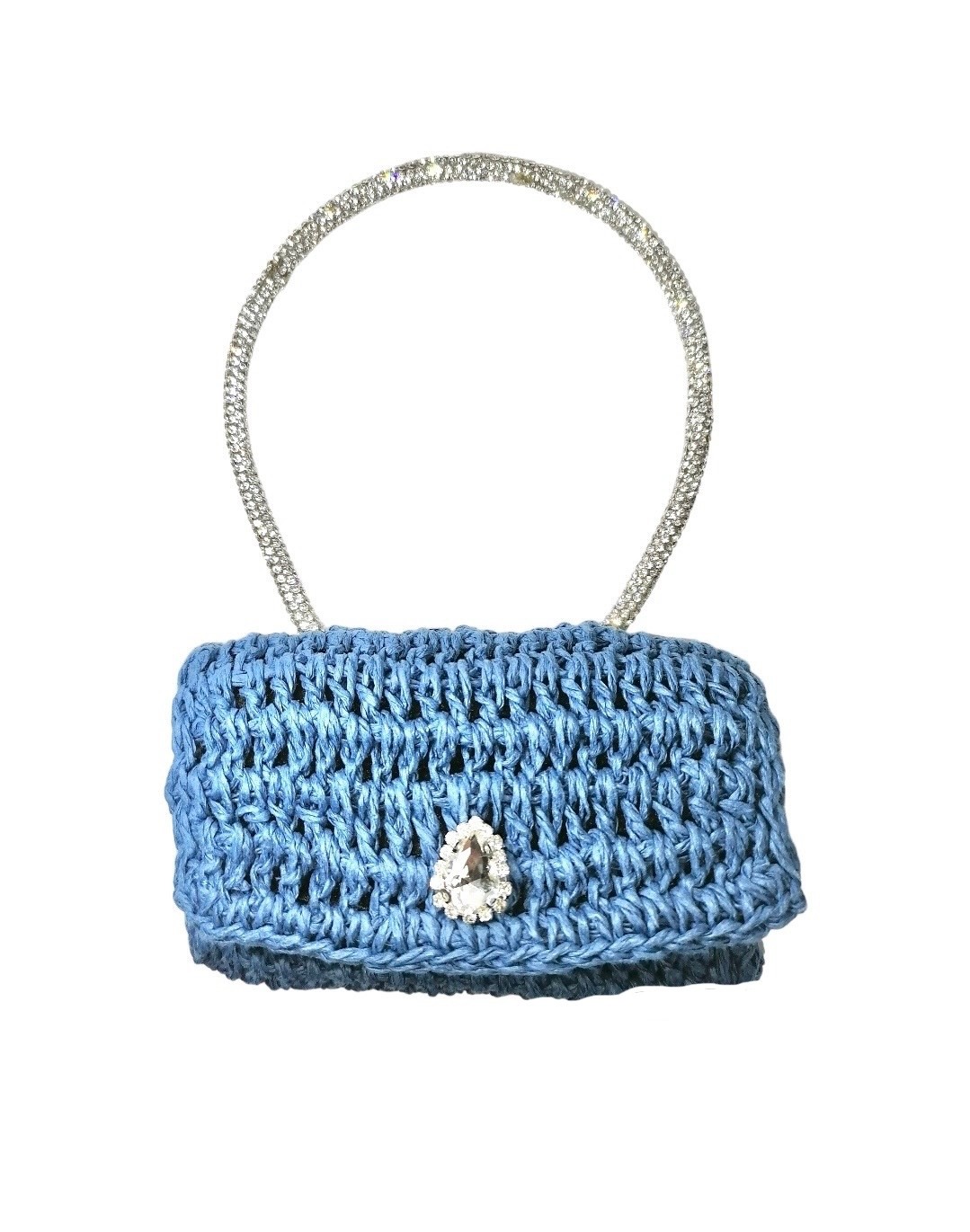 Mia mini crystal handle bag - Navy