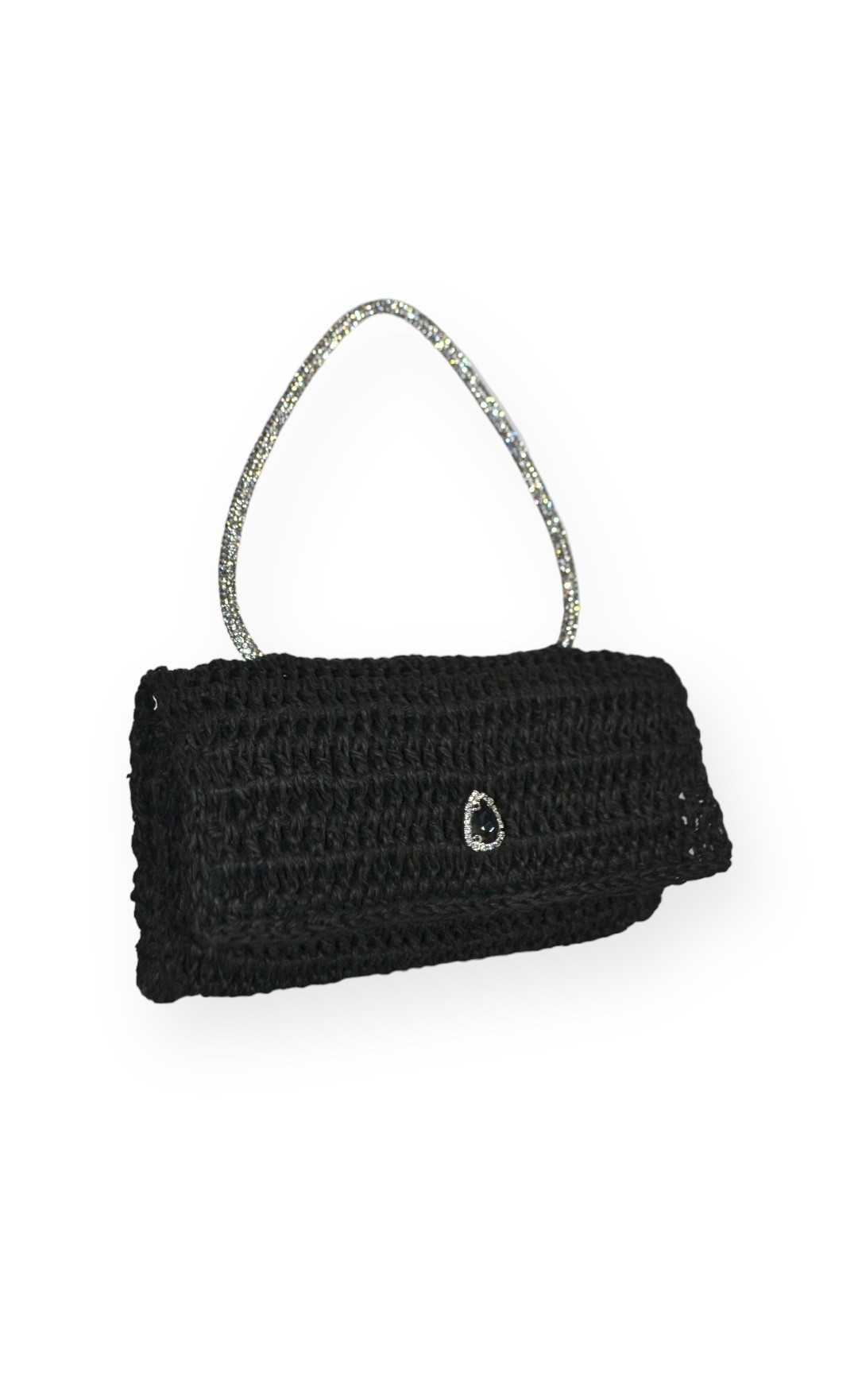 Diana mini crystal handle bag - Black