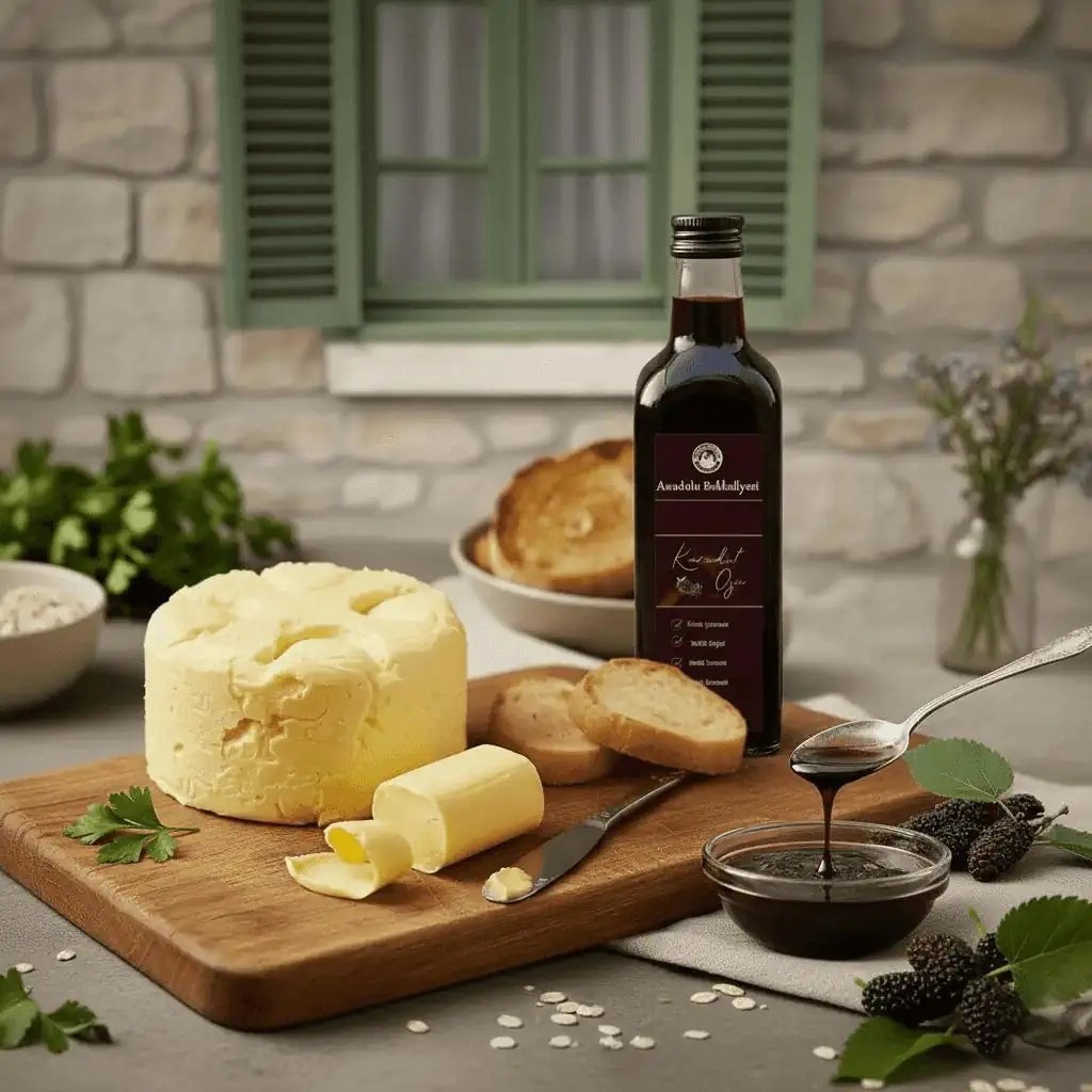 Dadaş Paketi: 1 kg Erzurum Tereyağı + 200 ml Karadut Özü(Pekmezi)