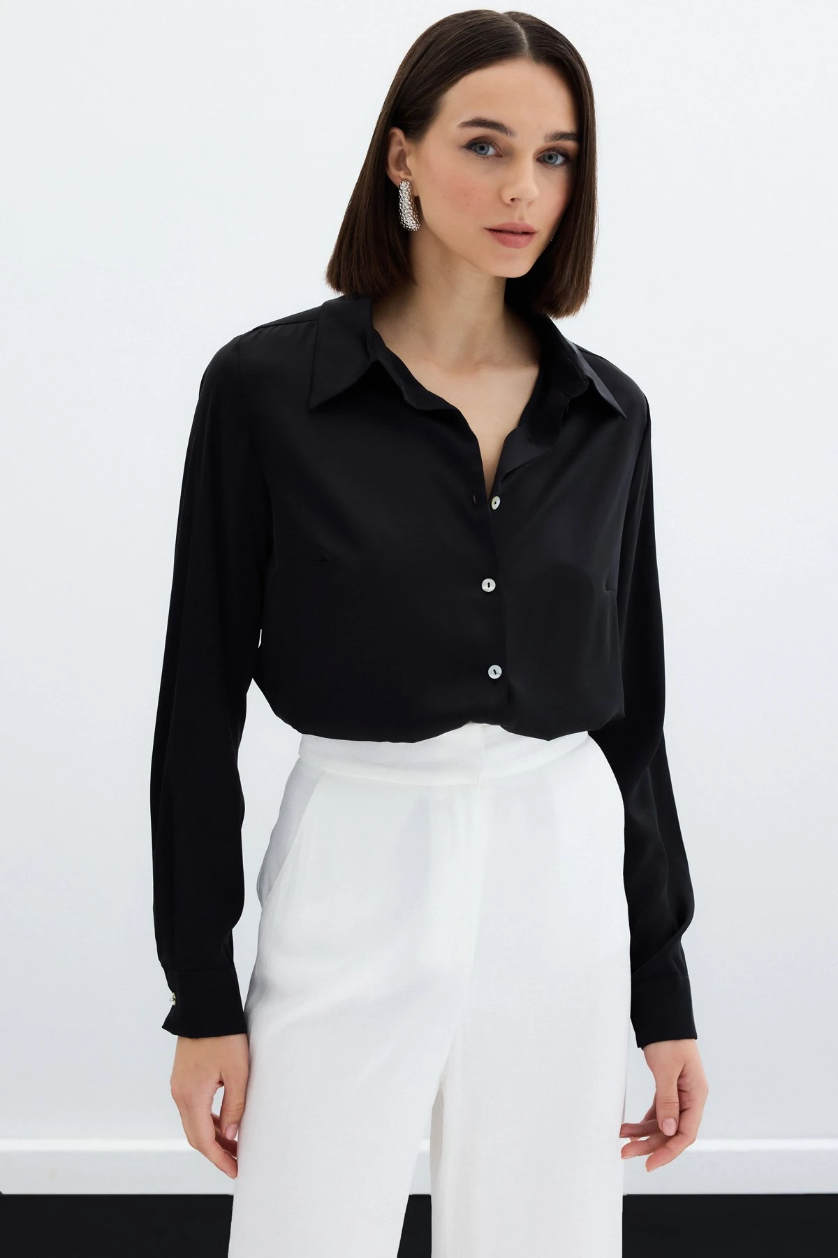 Kadın Saten Gömlek