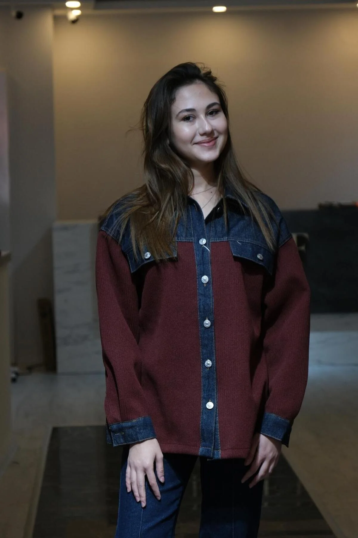 Kadın Kot Detaylı Ceket image