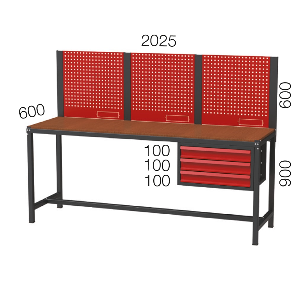 Uzun Çalışma Tezgahı - Üç Çekmeceli
