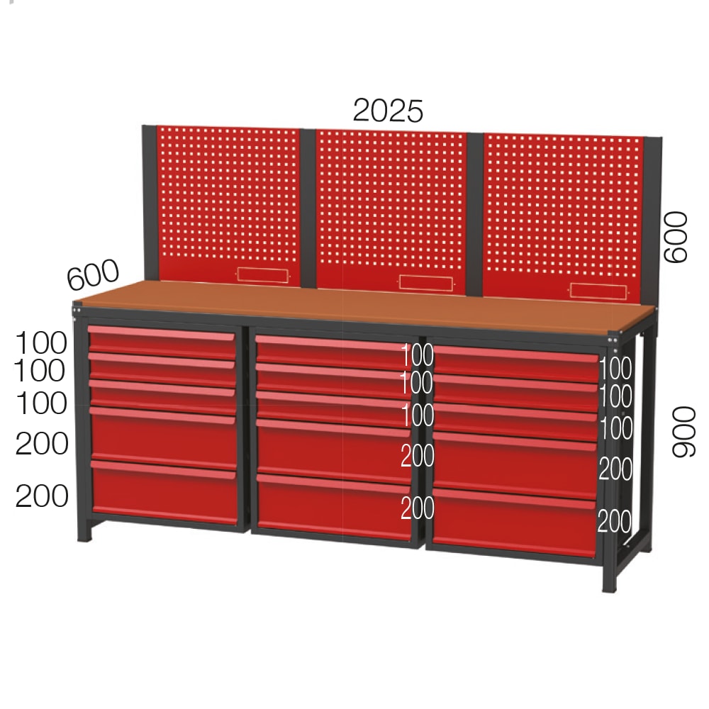 Uzun Çalışma Tezgahı - 15 Çekmeceli