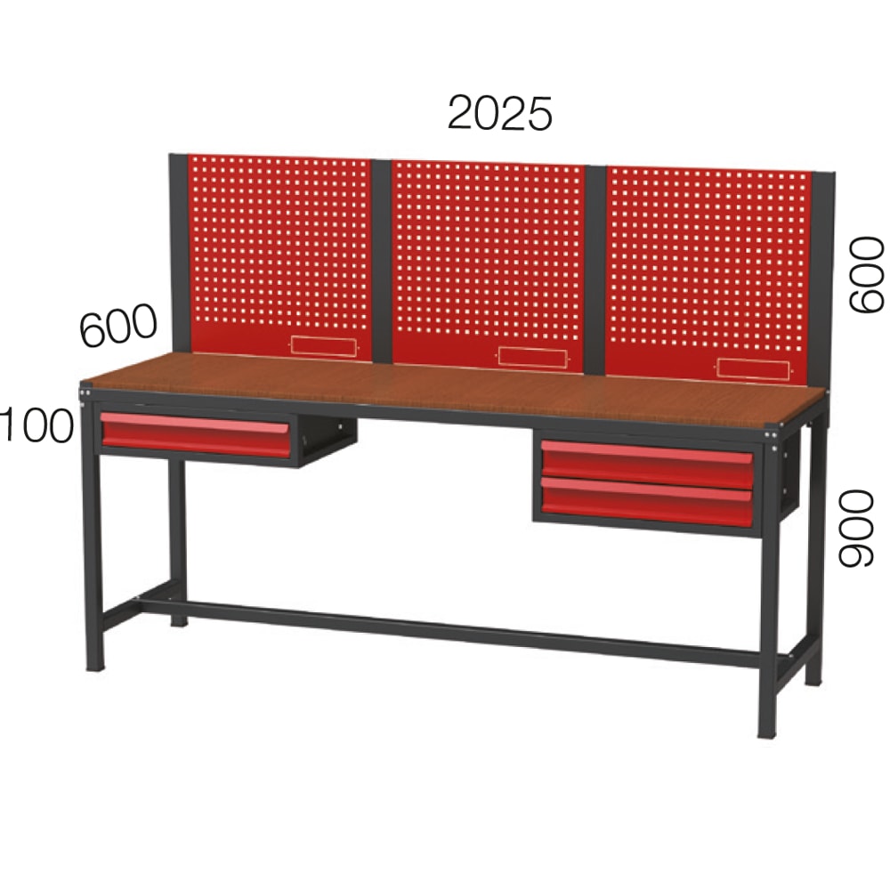 Uzun Çalışma Tezgahı - 1+2 Çekmeceli