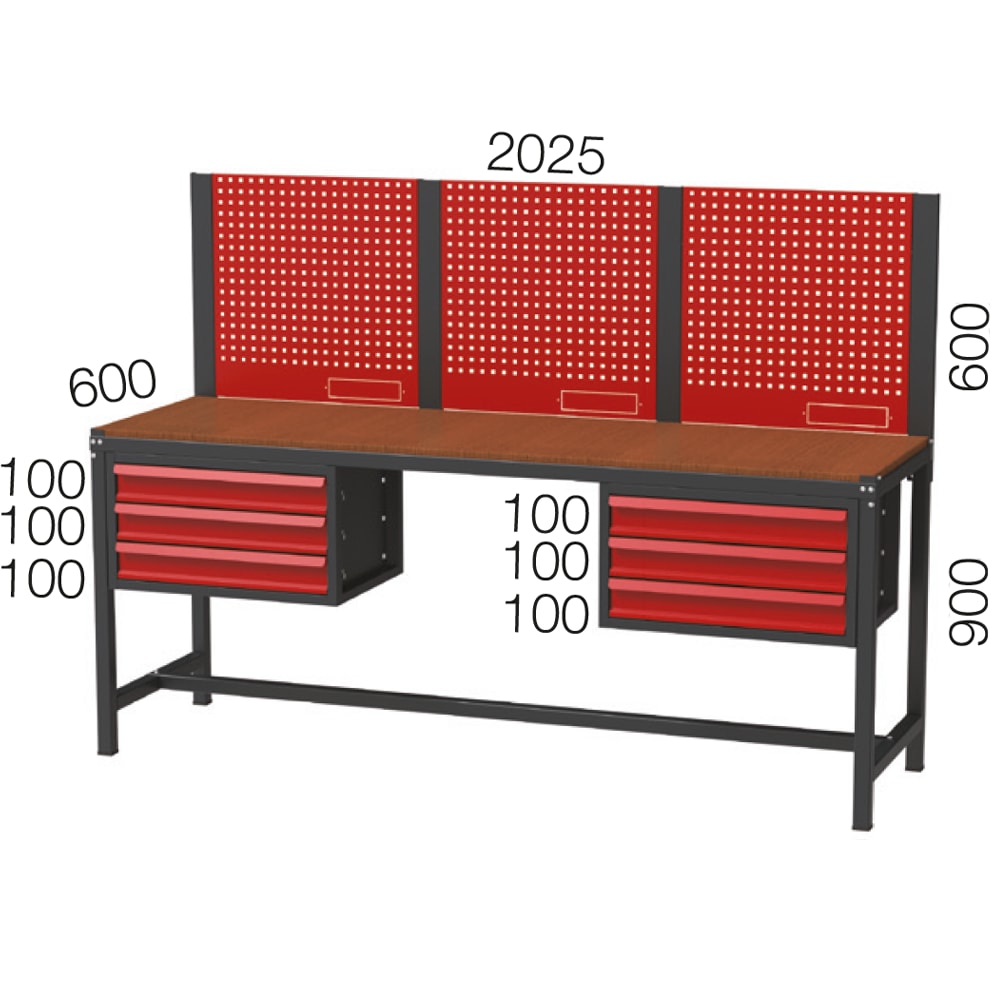 Uzun Çalışma Tezgahı - 3+3 Çekmeceli
