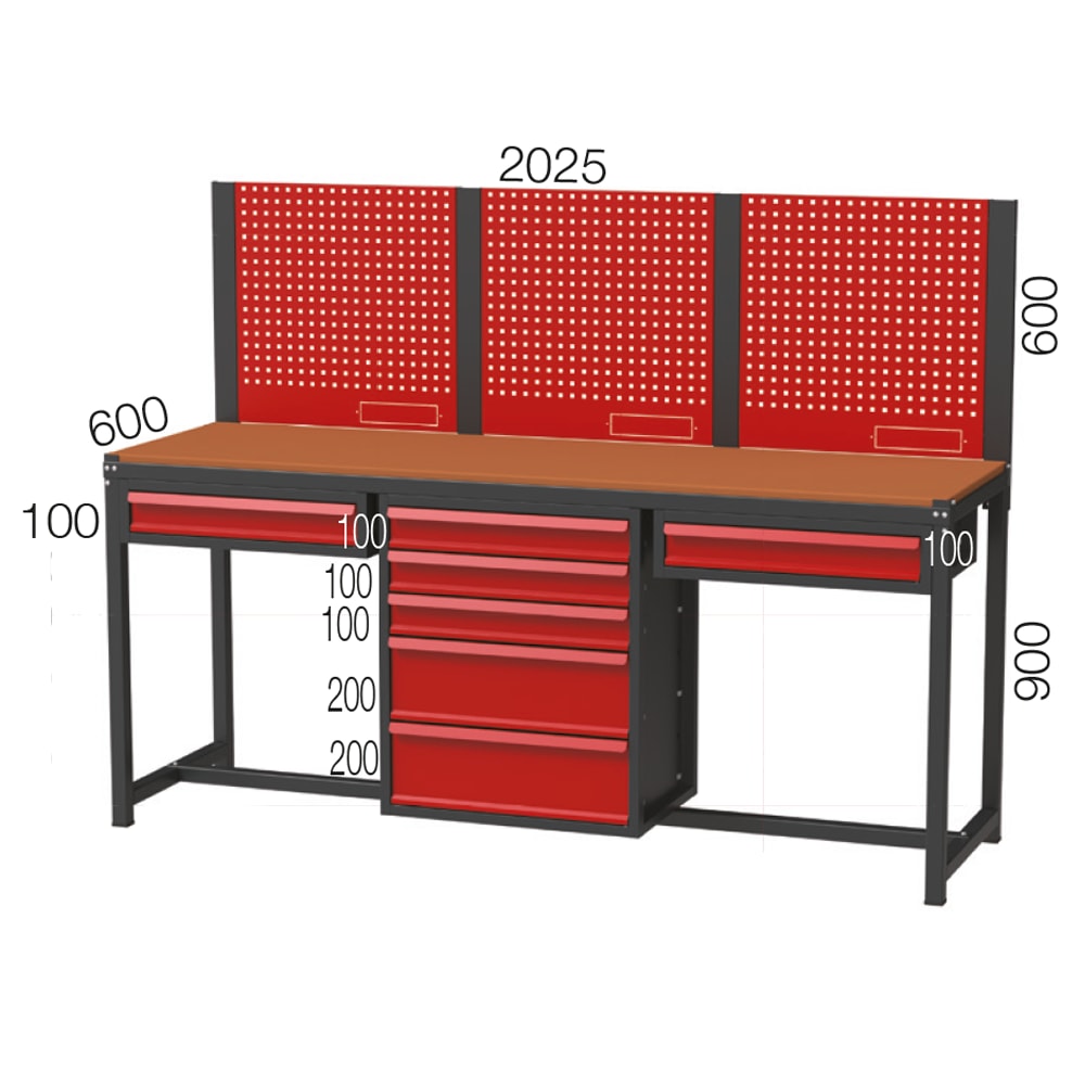 Uzun Çalışma Tezgahı - 7 Çekmeceli