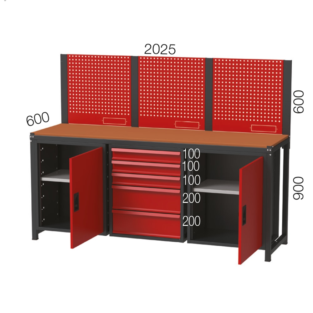 Uzun Çalışma Tezgahı - 5+ İki Kapaklı