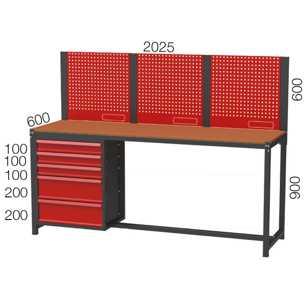 Uzun Çalışma Tezgahı - 5 Çekmeceli