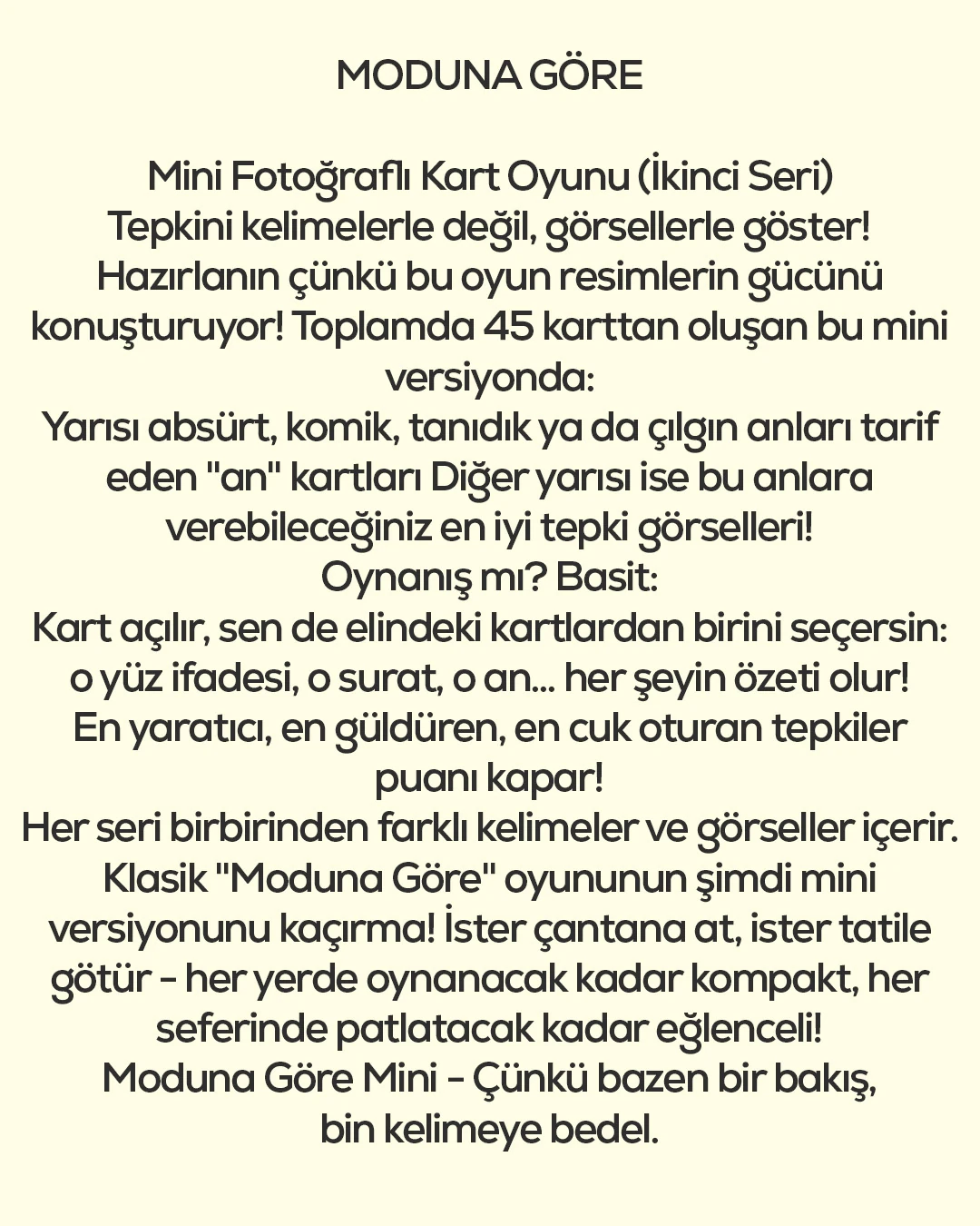 Sarı Modunu Bul Fotoğraflı Eğlenceli Kart Oyunu