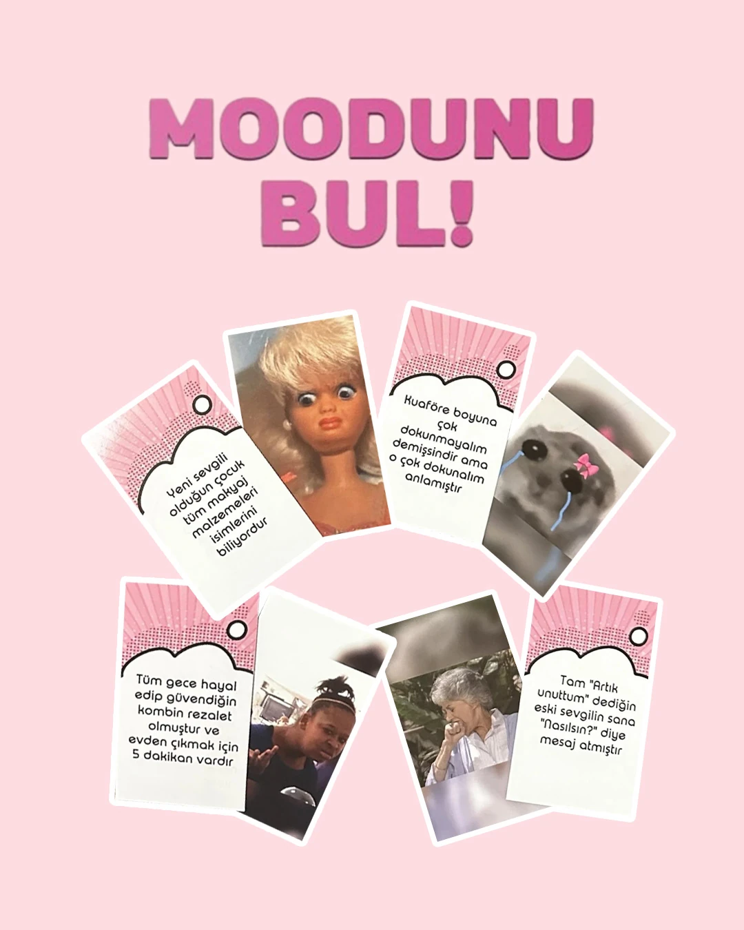 Pembe Modunu Bul Kızlara Özel Seri Eğlenceli Kart Oyunu