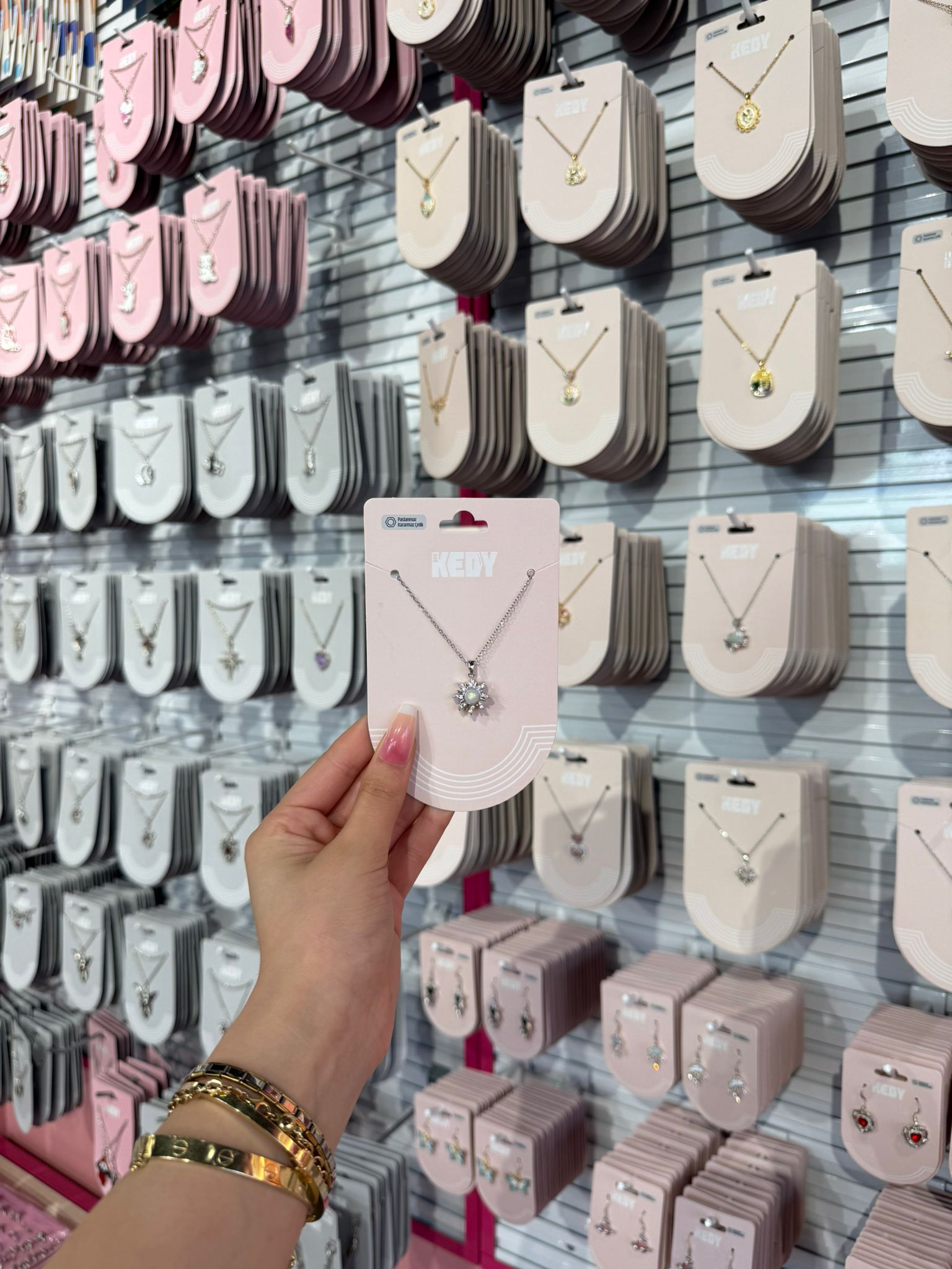 Pearl Printed Çelik Kolye