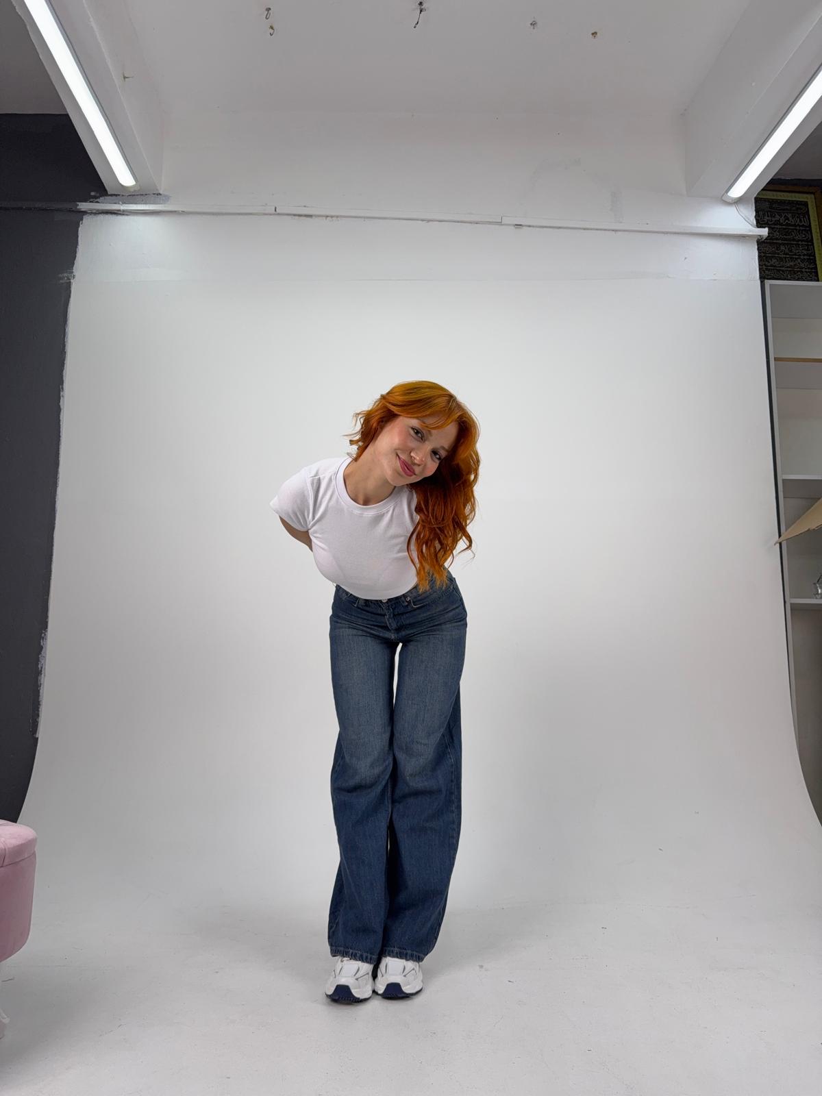 Mavi Eskitme Baggy Unisex Pantolon